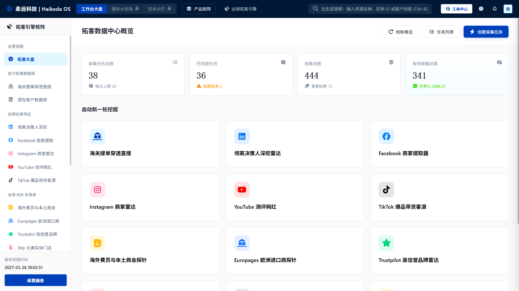 海客达全球拓客引擎