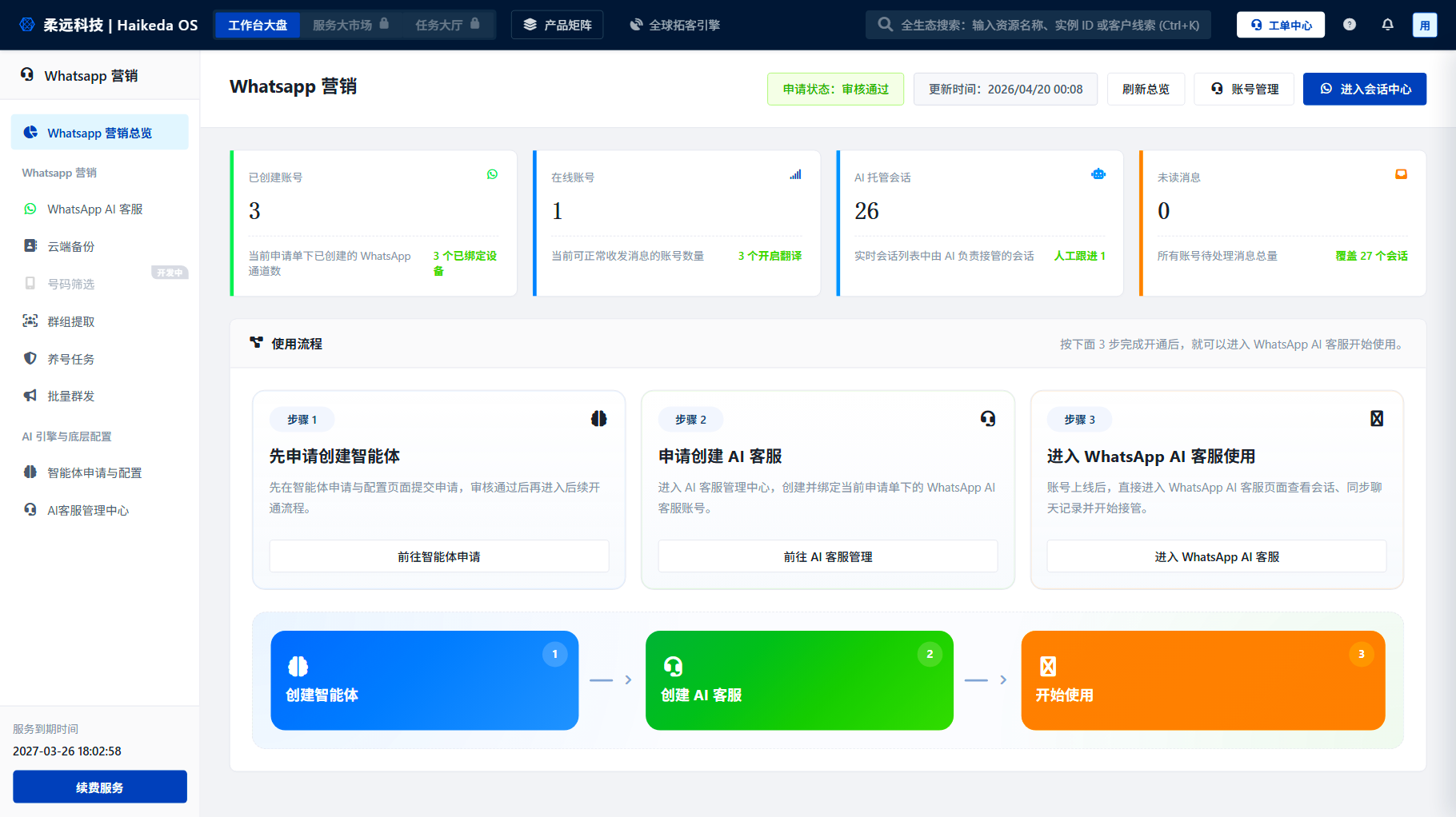 WhatsApp AI 智能客服